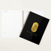 Goud en zwart Monogram Modern minimalist Planner (Display)