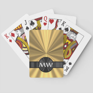 Goud en zwart monogram pokerkaarten