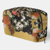 Goud en zwart Oosters Japans Kimono Floral Toilettasje (Rechterhoek)