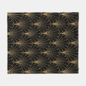 Goud en zwart patroon. Luxe achtergrond Fleece Deken (Voorkant (Horizontaal))