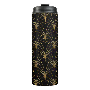 Goud en zwart patroon. Luxe achtergrond Thermosbeker