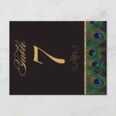 Goud en zwart Peacock Feather Tafelnummer (Voorkant)