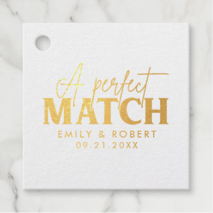 Goud en zwart-Perfect Match Bruiloft Gift Bedankjes Labels