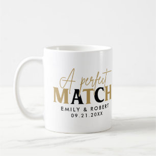 Goud en zwart-Perfect Match Bruiloft Gift Koffiemok