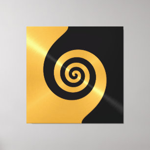 Goud en zwart roestvrij stalen stalen stalen drage canvas afdruk