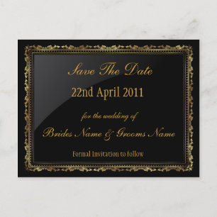 Goud en zwart Sav The Date briefkaart
