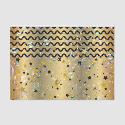 Goud en zwart steegje tissuepapier (Voorkant)