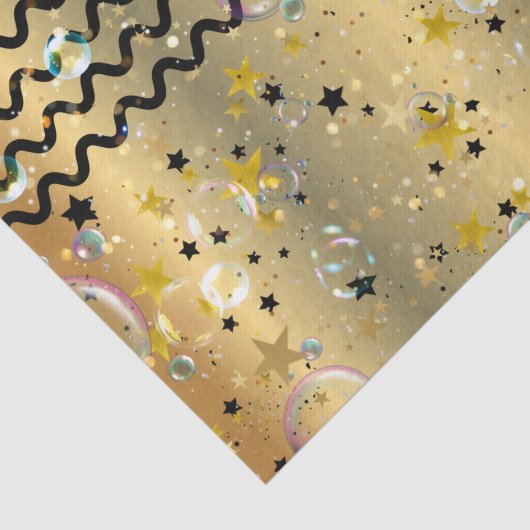 Goud en zwart steegje tissuepapier (Detail)