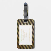 Goud en zwart StripedBagage-Label Bagagelabel (Achterkant verticaal)