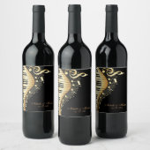 Goud en zwart toetsenbord- Sla de datum op Wijn Etiket (Flessen)