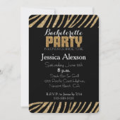Goud en zwart Zebra Print Glitter Bachelorette Kaart (Voorkant)