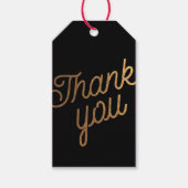 Goud en zwart zwijn en krullen Dank u Label Cadeaulabel (Voorkant)