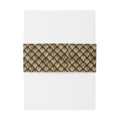 Goud en Zwarte Art Deco Geometrische Waaiers Uitnodigingen Wikkel (Achterkant Voorbeeld)