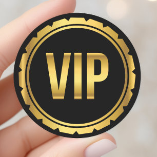 Goud en Zwarte Cirkel VIP-feestpas Ronde Sticker