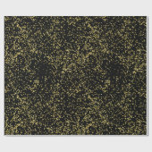 Goud en zwarte Confetti Cadeaupapier (Vlak)