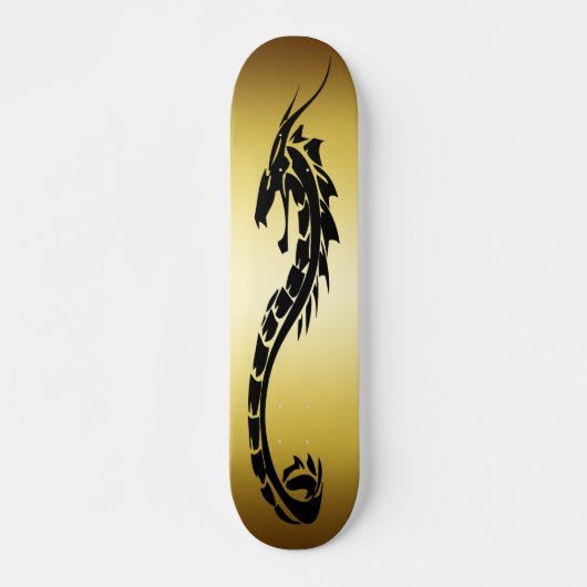 GOUD EN ZWARTE DRAGON ONTWERP SKATEBOARD (Voorkant)
