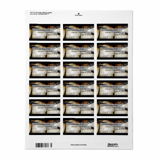 Goud en Zwarte Filmstrook Waterverf Etiket (Full Sheet)