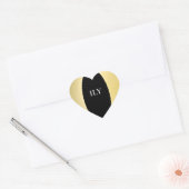 Goud en zwarte ILY-Sticker Hart Sticker (Envelop)