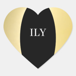 Goud en zwarte ILY-Sticker Hart Sticker