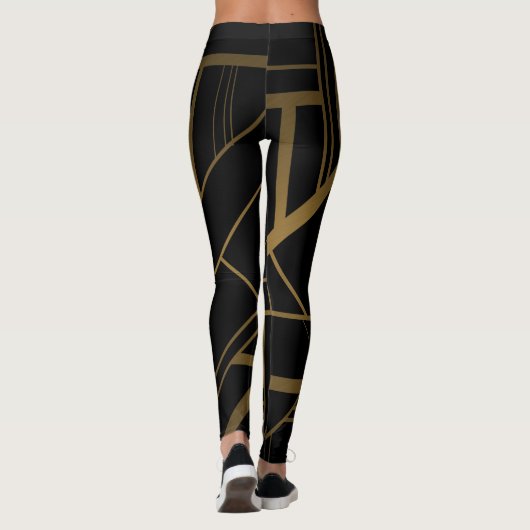 Goud en zwarte leggings (Achterkant)