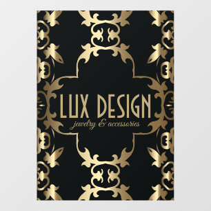 Goud en Zwarte Luxe Vintage Barok Klassieker Raamsticker