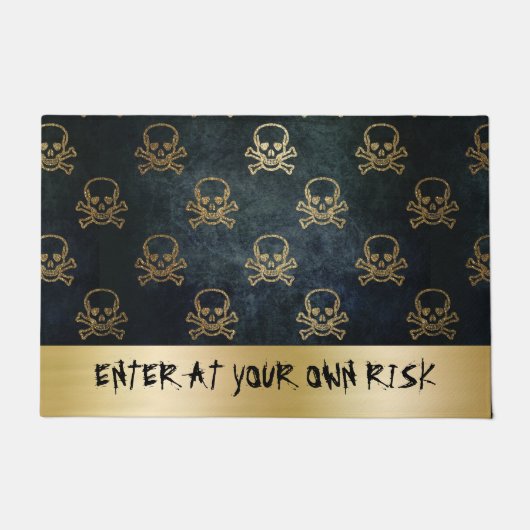 goud en zwarte piraatkorrels en Botten Deurmat (Voorkant)