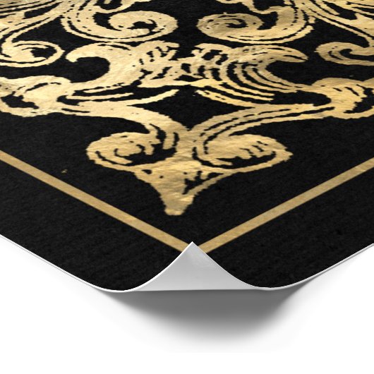 goud en zwarte  steen poster (Hoek)