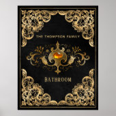 goud en zwarte  steen poster (Voorkant)