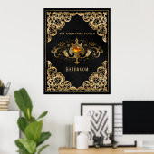 goud en zwarte  steen poster (Thuiskantoor)