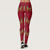 Goud en zwarte vlinders leggings (Achterkant)