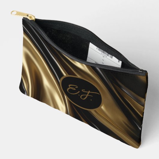 Goud en zwarte zijde etui (Open)