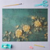  goud Engelse rozen smaragd diep groen Tissuepapier (Craft)