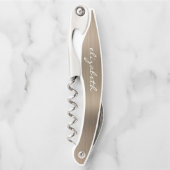 Goud Faux, metalen, aangepast script Kurkentrekker (Voorkant)