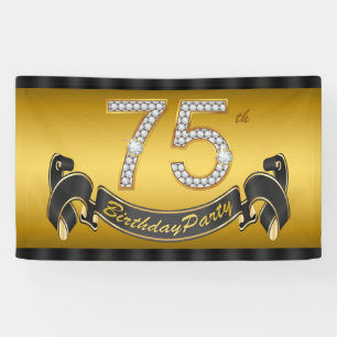 Goud Feestelijke 75ste Verjaardag Partij Spandoek