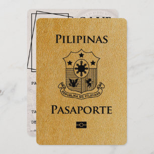 Goud Filippijns paspoort Bewaar de datum Save The Date