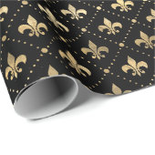  Goud  Fleur de Lis Overlay Cadeaupapier (Rol Hoek)
