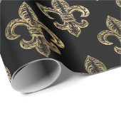  Goud  Fleur de Lis Overlay Cadeaupapier (Rol Hoek)