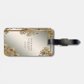 Goud  Floral Bagagelabel (Achterkant horizontaal)