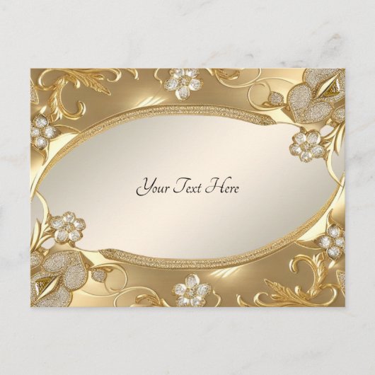 Goud Floral Briefkaart (Voorkant)