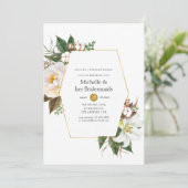 Goud Floral Geometric Bridesmaids Luncheon Kaart (Staand voorkant)