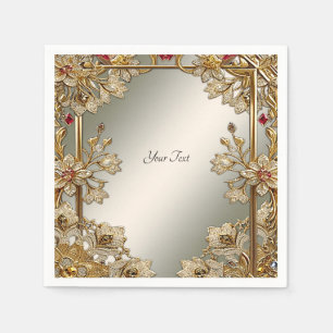 Goud Floral Lijst servetten