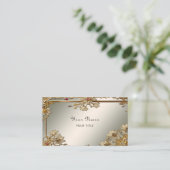 Goud  Floral Lijst Visitekaartje (Staand voorkant)