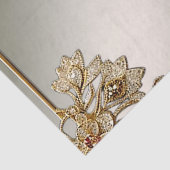 Goud Floral Lijst Weefselpapier Tissuepapier (Detail)