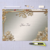 Goud Floral Lijst Weefselpapier Tissuepapier (Craft)