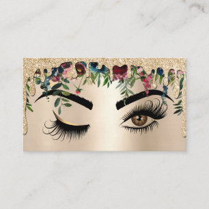 Goud Floral Makeup Wink Eye Lashes uitstrijken Visitekaartje