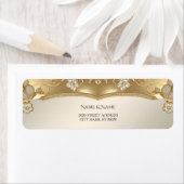 Goud  Floral Retour Adres Label (Insitu)