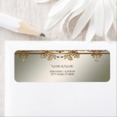 Goud  Floral Retour Adres Label (Insitu)