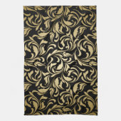 Goud Floral Swirls Theedoek (Verticaal)