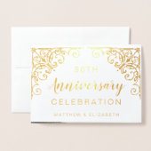 Goud Folie 50ste Verjaardag Feest Uitnodigingen (Voorkant met envelop)