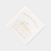 Goud Folie Custom San Diego Show & Event Servetten (Rechts)